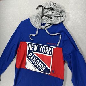 New York Rangers Fanatics Medium NHL Hockey Hooded Long Sleeve Shirt‎ Men’s M